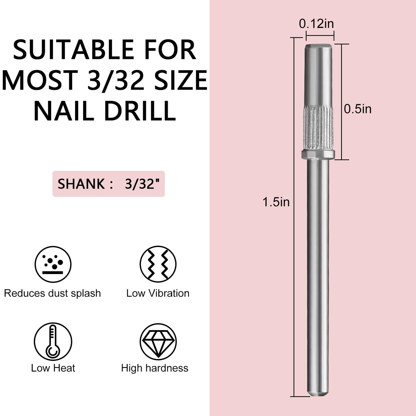 C12rtive 60 Pcs 3mm Professional Small Sanding Bands & Small Mandrel Bit Set for Nail Drill,Upgrade Design 3mm Nail File for Acrylic Nails Gel Manicures and Pedicure with Small Mandrel Bit