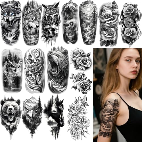 34 Sheets Waterproof Temporary Tattoo Stickers for Adults & Kids
