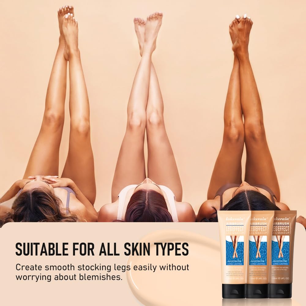 Legs Makeup Instant Makeover: Waterproof, No-Transfer Body & Leg Makeup Foundation -Long-Lasting Perfection for Irresistible Legs All Day (#3 BRONZE, 118ML)