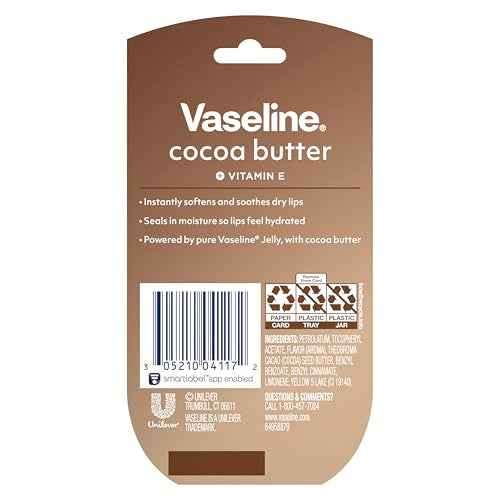 Vaseline Lip Balm Mini 2 ct Cocoa Butter For Dry Cracked Skin Hydrating Lip Balm 0.5 oz
