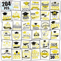 204 Metallic Glitter Graduation Temporary Tattoos Class of 2025