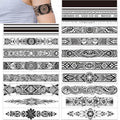 18-Pack Armband Temporary Tattoos - Waterproof Tribal Designs