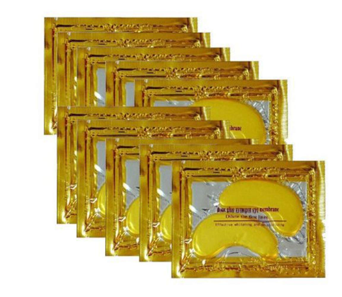 AICHUN BEAUTY 100 Pairs Crystal 24K Gold Powder Gel Collagen Eyes Masks Sheet Patch Anti Ageing Remove Bags Dark Circles & Puffiness Skin Care Anti Wrinkle Moisturising Hydrating