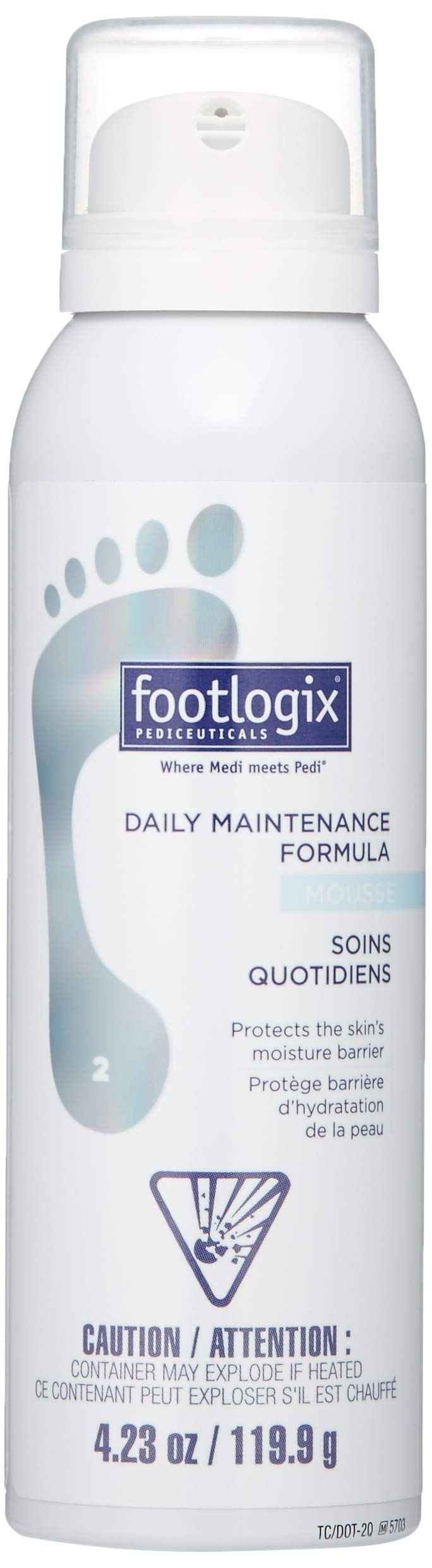 FOOTLOGIX Daily Maintenance Formula - Foot Moisturizer, Foot Mousse for Normal to Dry Skin Maintenance, Foot Mousse for Calluses and Dry Feet, 4.23oz