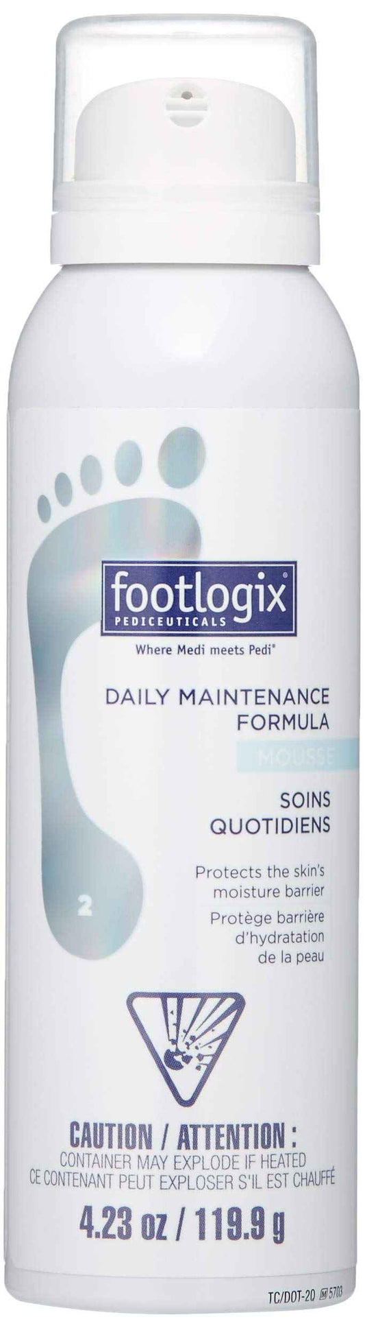 FOOTLOGIX Daily Maintenance Formula - Foot Moisturizer, Foot Mousse for Normal to Dry Skin Maintenance, Foot Mousse for Calluses and Dry Feet, 4.23oz