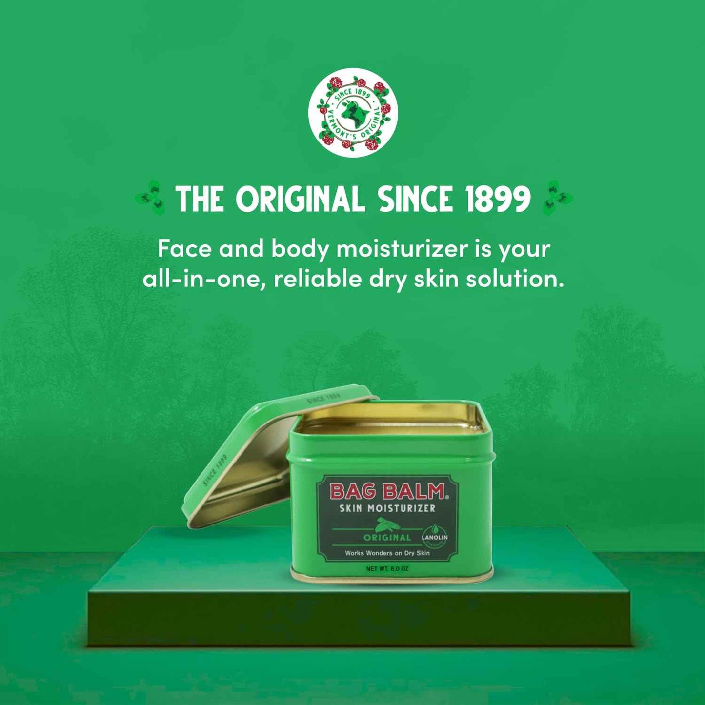 Bag Balm Vermont's Original Hand Moisturizer, Hand Balm for Dry Skin, Cracked Hands, Heels & Dry Hands Treatment, For Dogs and More Ointment, Lotion - 8oz Tin, 3 Pack