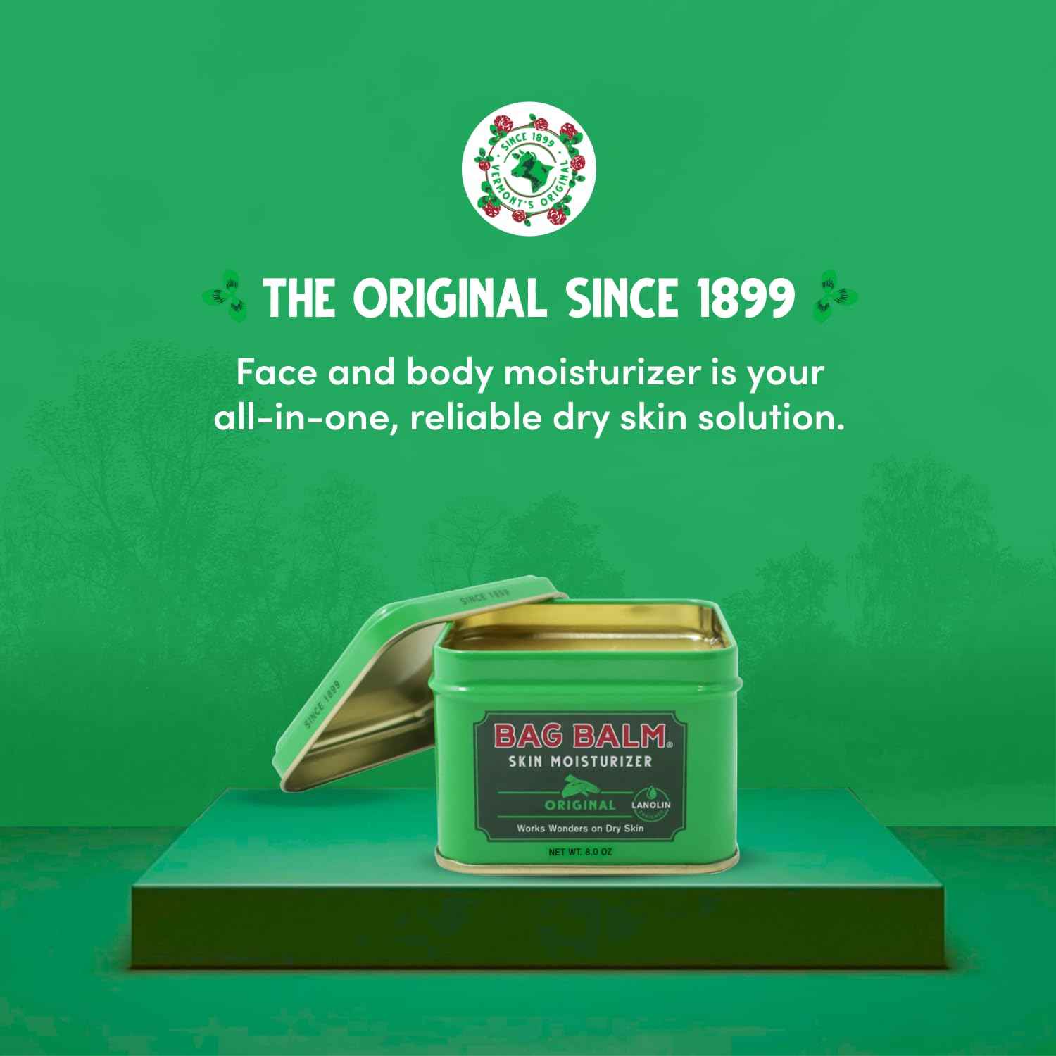 Bag Balm Vermont's Original Hand Moisturizer, Hand Balm for Dry Skin, Cracked Hands, Heels & Dry Hands Treatment, For Dogs and More Ointment, Lotion - 8oz Tin, 3 Pack