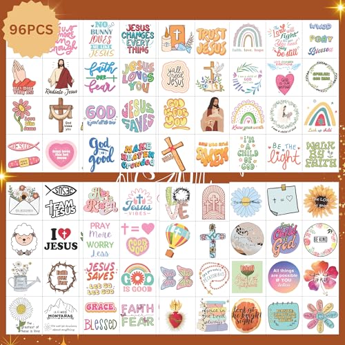96 PCS Christian Temporary Tattoos - Jesus & Bible Verse