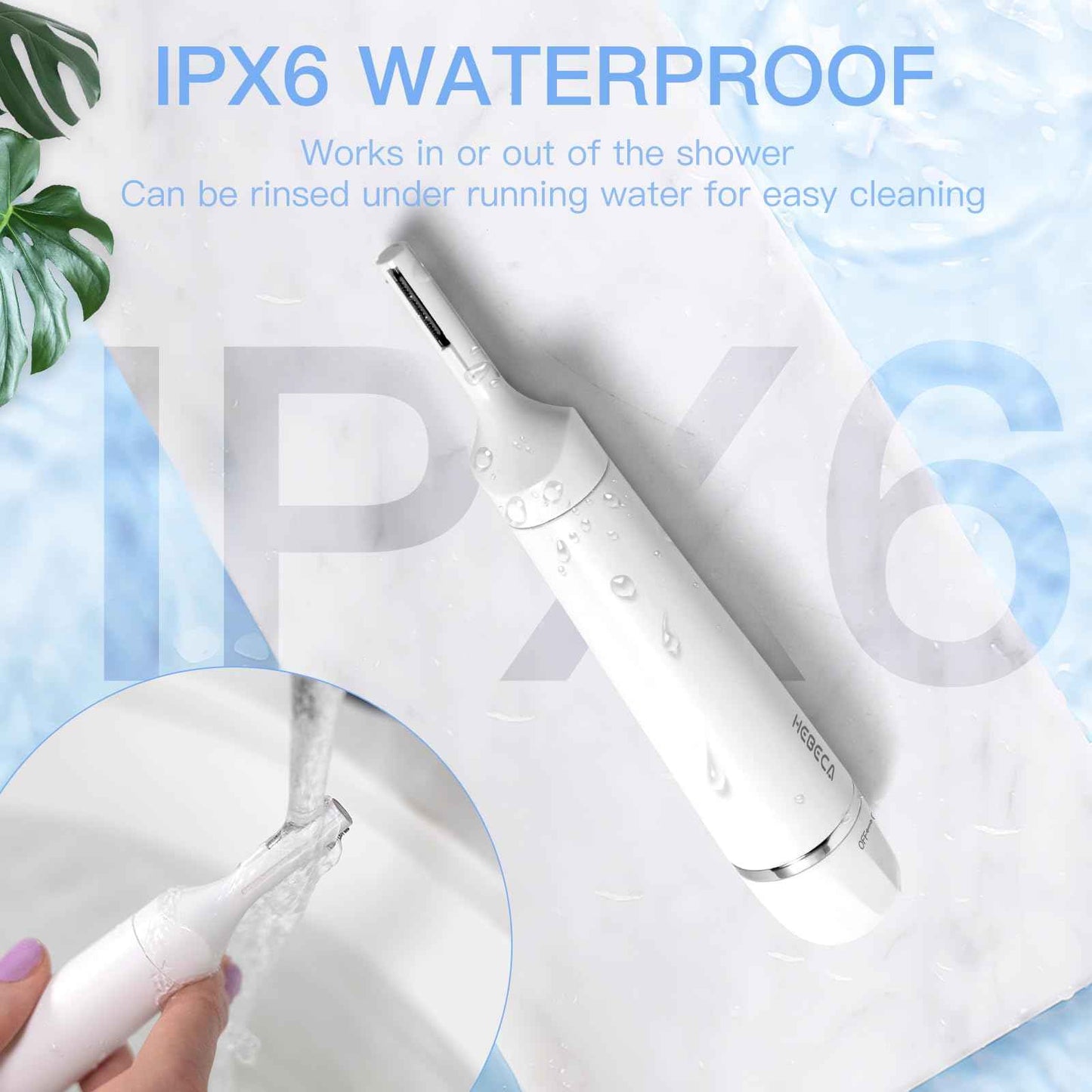 HEBECA Nose Hair Trimmer for Women and Men, 3-in-1 Electric Facial Hair Removal Rechargeable Portble Waterproof Face Shaver Razor for Nose Ear Eyebrow Peach-Fuzz Lips Chin FT3001