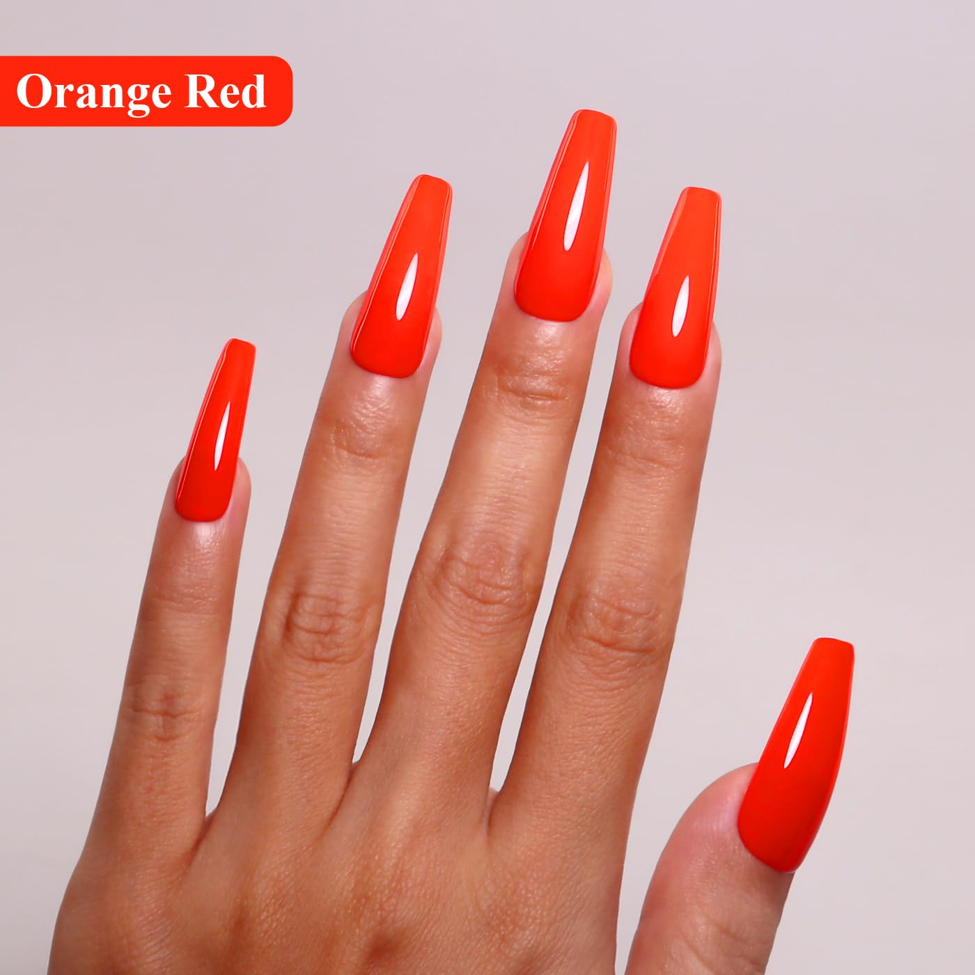 Imtiti Neon Gel Nail Polish, 15ML Orange Red Gel Polish Autumn Winter Gel Nail Polish Soak Off LED UV Nail Gel Polish DIY Nail Art Starter Manicure Salon Gel Nail Kit