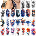 Realistic 3D Temporary Tattoos - 24 Pack Waterproof Floral