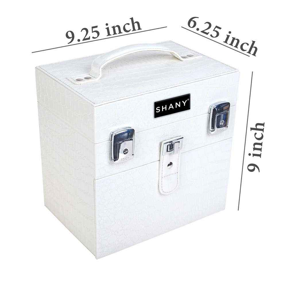 SHANY Color Matters - Makeup Travel Case Nail Accessories Organizer and Makeup Train Case - Makeup Storage Box - White Lily