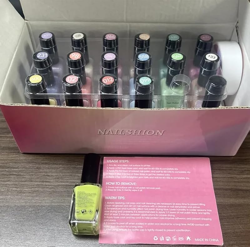16-Color Macaroon Nail Polish Set with Base Coat & Remover