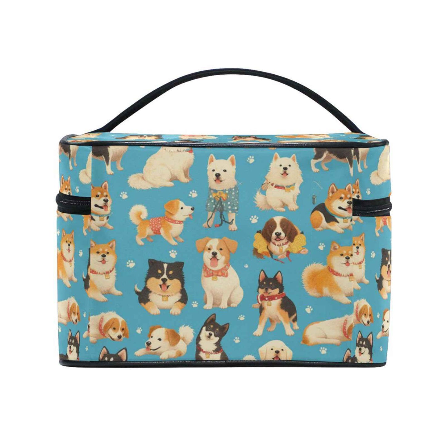 Cute Dog Puppy Makeup Bag Cosmetic Bag for Women Girls Cartoon Animal Paw Portable makeup pouch Box Large Capacity Travel Toiletry Brush Bag Zip Storage Bag Accessories Organizer