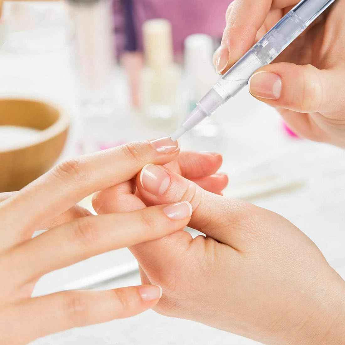 30 Pack 5 ML Cuticle Oil Pens, Empty Nail Oil Pen Transparent Twist Pens with Brush Tip Cosmetic Lip Gloss Containers Applicators Eyelash Growth Liquid Tube with Sticker