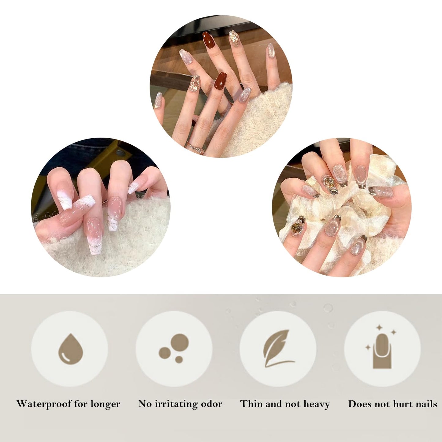 Press On Nails, Wedding False Nails,Reusable Nail Stickers, Artificial Glossy Fake Nails, Press on Fake Nails for Women/Girls(Small, Hong Kong Style Beauty)