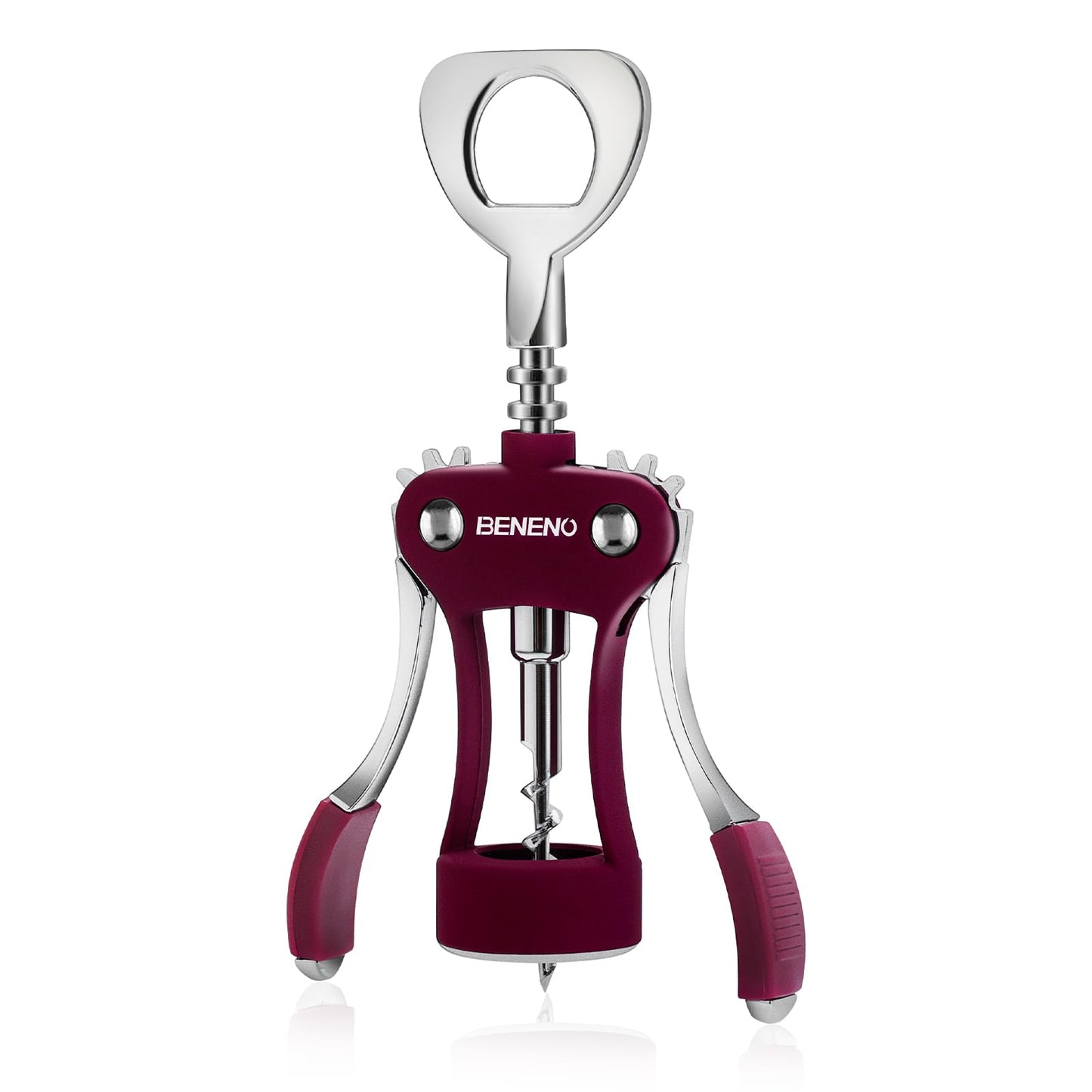 Wine Opener, Zinc Alloy Premium Wing Corkscrew Wine Bottle Opener with Multifunctional Bottles Opener, Sharp Corkscrew with Ergonomic Non-slip Wing Handle, Upgrade Purple