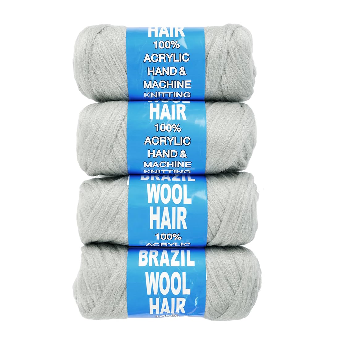 100% Brazilian Wool Hair Acrylic Yarn For African Braids/Senegalese Twist/Faux Locs/Wraps Hair Extensions Grey