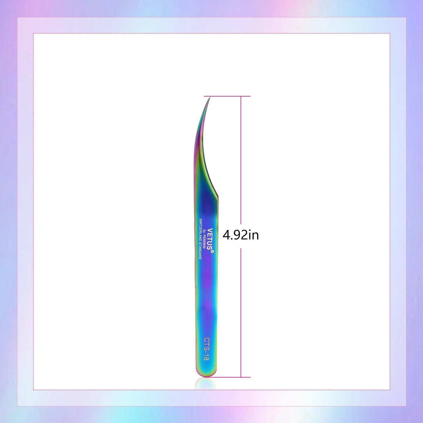 EMEDA Eyelash Tweezers - Dolphin Lash Extension Tweezers With Fiber Tip - Stainless Steel for Lash Artists and Beginners