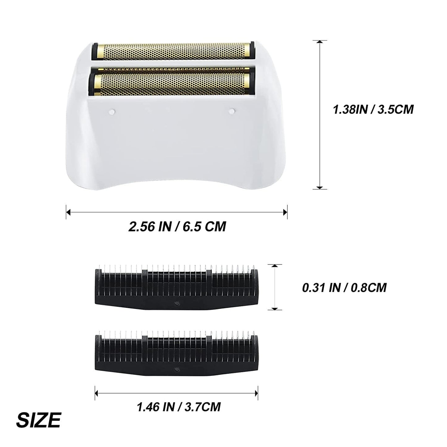 3 Packs Pro Shaver Replacement Foil and Cutters Compatible with Andis #17155 & #17150 Shaver Pro Foil (Golden-3)