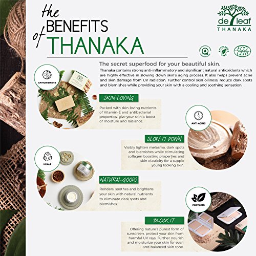 DE LEAF THANAKA Refreshing Talc Smooth and Natural Scented Skin, Talcum Powder Beauty Skincare Face Body Clean Fresh Cooling Sooth Irritation, 180 g 1 Pack Count