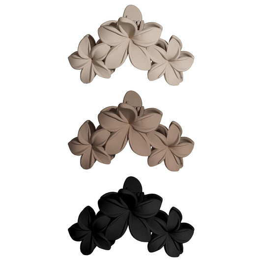 Flower Hair Clips, AMCAMI 3PCS Hawaiian Accessories for Women Large Claw Clips for Thick Thin Hair Non Slip Hair Clips for Styling Gifts for Women Friend