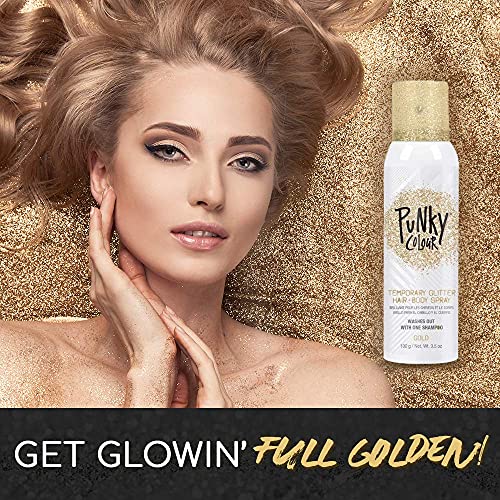 Punky Gold Glitter Spray for Hair & Body, 3.5 oz