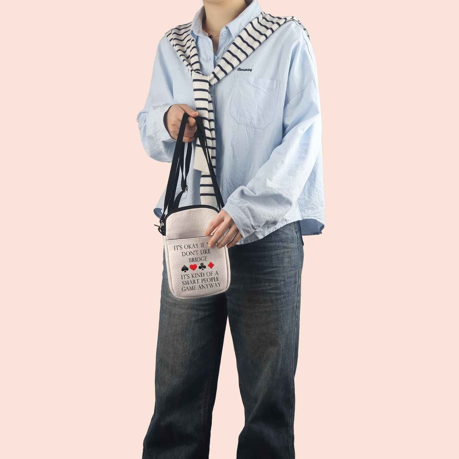 Bridge Canvas Tote Bag Bridge Lover Gift Bridge Player Bag Bridge Card Game Gift Bridge Themed Gift (Bridge Crossbody)