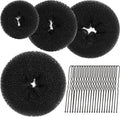 Donut Hair Bun Maker - 4pcs Hair Bun Maker for Kids Easy Ballet and Sock Buns 20pcs Bobby Pins Black