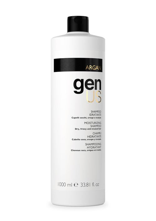 GENUS Argan Hydrating Hair Shampoo - Enriched with Argan & Linseed Oil for Dry, Frizzy, Treated Hair - Moisturizing, Anti-Frizz, Nourishing, Adds Shine & Softness - 1000ml