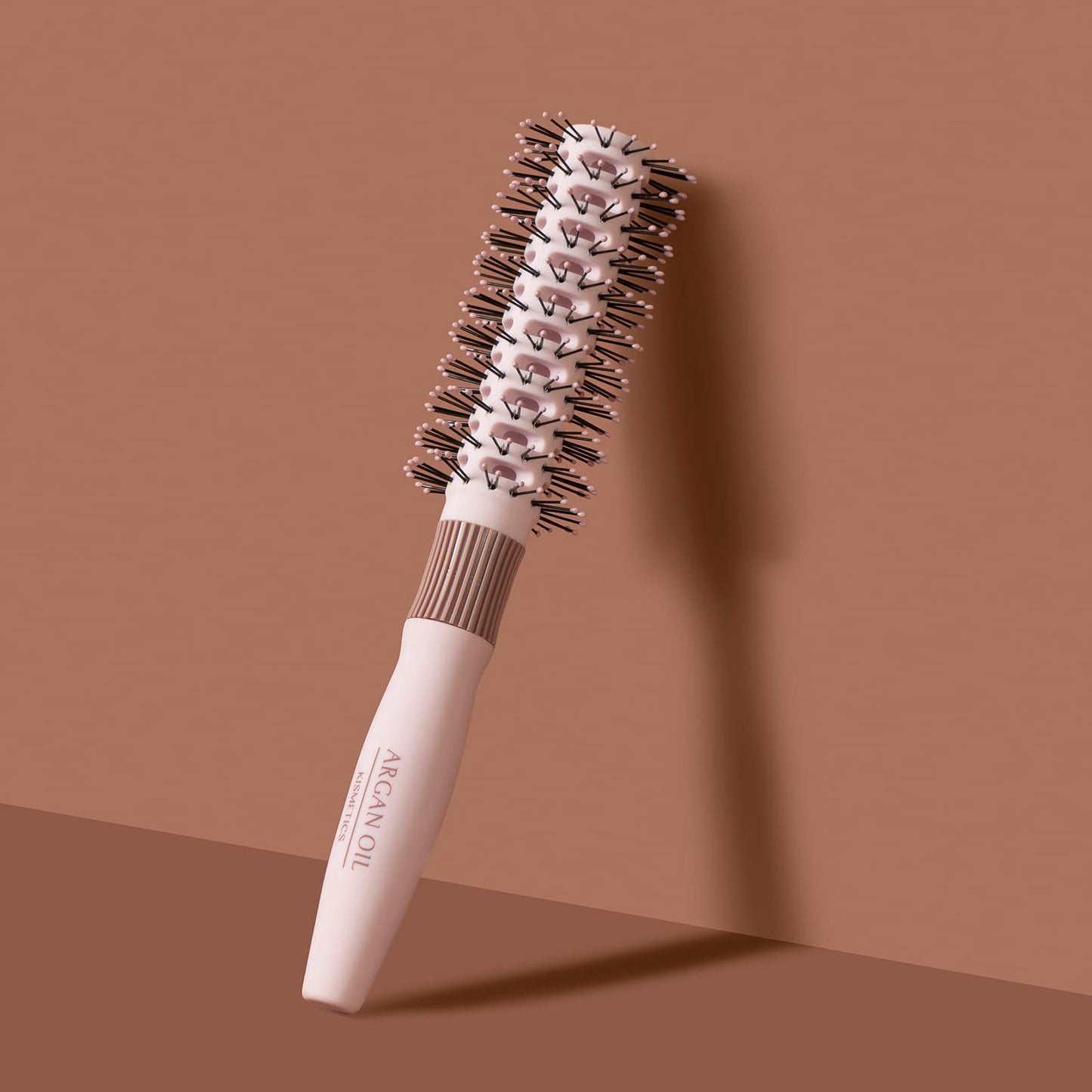 Argan Oil Infused Vented Round Brush, Fast Dry Round Brush, Argan Oil Infused Bristles, for Blowdry, Styling, Curling, Straightening. All Hair Types (Barrel Size 24mm)