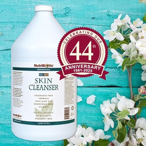 NutriBiotic Original Non-Soap Skin Cleanser, 1 Gallon | Fragrance Free with GSE | pH Balanced, Hypoallergenic & Biodegradable | Free of Parabens, Fragrance, Phosphates, SLS, Dyes, & Colorings