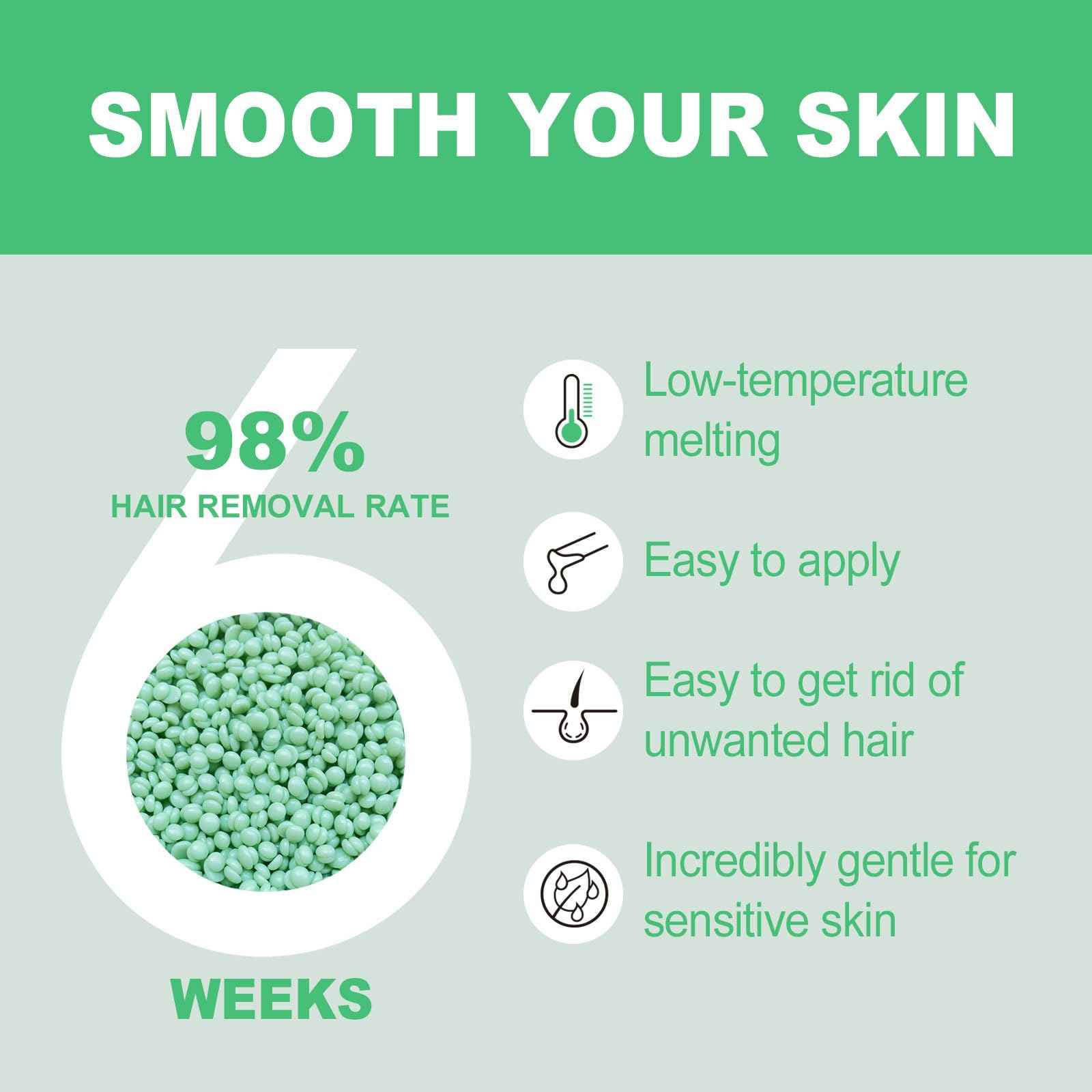 Makupala Hard Wax Beads Bulk, 3lb Unscented Stripless Spa Wax Beans for Brazilian Waxing, Bikini, Body, Back, Chest, Leg, Armpit, Face, Wax Beads for Sensitive Skin Coarse Hair Removal from Root