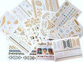 Gold & Silver Metallic Temporary Tattoos - 10 Sheet Set