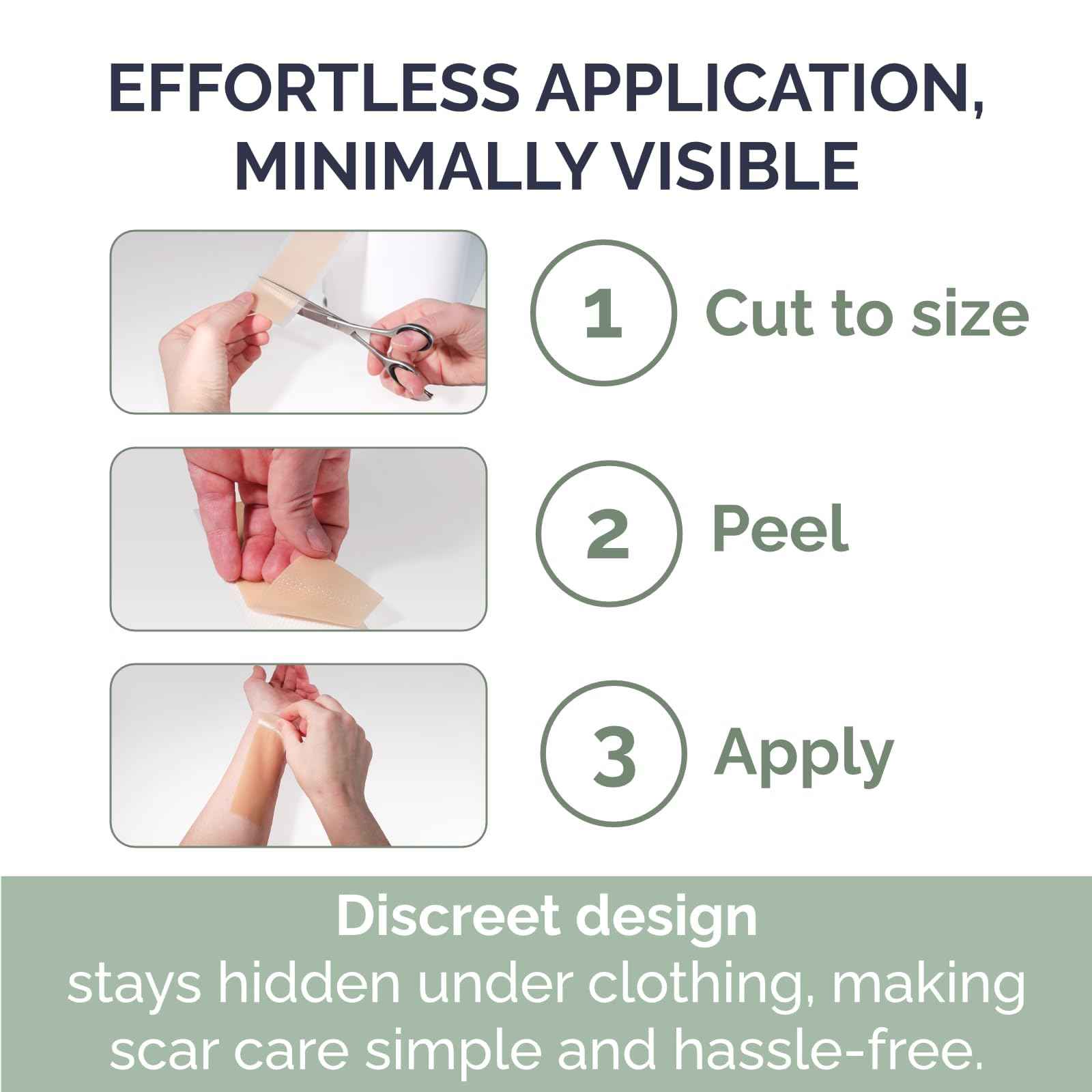 RecoverEase Silicone Scar Strips – Reusable Medical Grade Silicone & Individually Wrapped Scar Sheets for Mastectomy & C-Section, Scar Treatment Tape for Tummy Tuck, Keloid, Surgical, Burns - 12 Pack