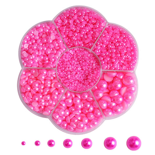 5800Pcs Half Pearls for Crafts, Flatback Pearls for Artwork Making, DIY Rhinestones Accessory Nail Art,Face Gems Jewels Flat Back Craft Pearls for Artist Creative - Peach