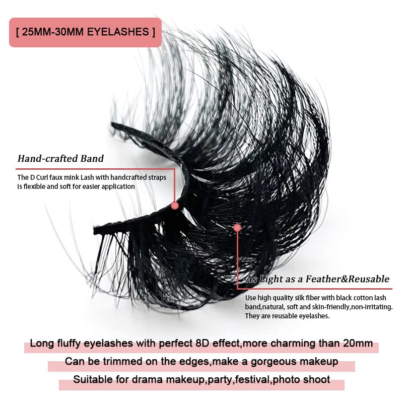 Lavishairs 5D Mink Lashes 25mm Fluffy False Eyelashes