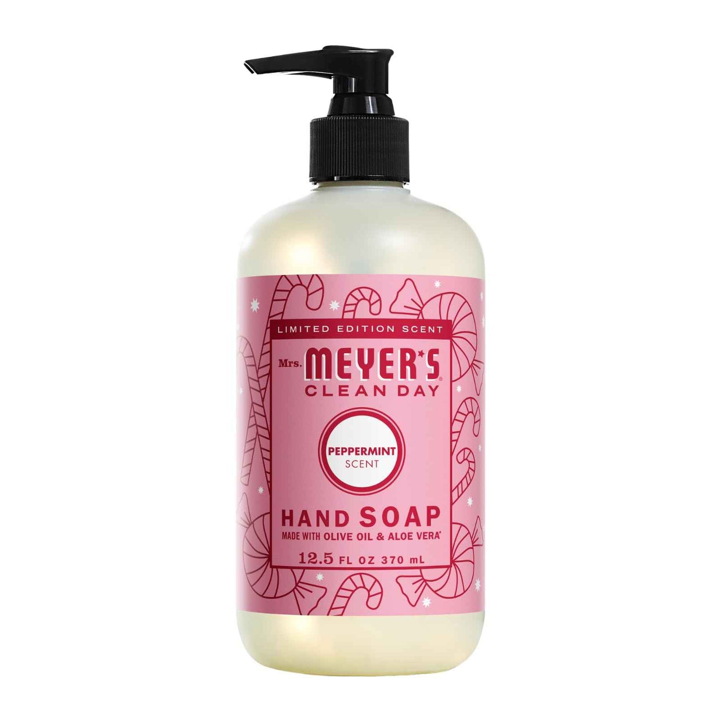 Mrs. MEYER'S Clean Day Liquid Hand Soap 6 Pack Variety, Gingerbread, Iowa Pine, Peppermint, Lavender, Lemon Verbena, Basil, 12.5 OZ Each, 1 CT