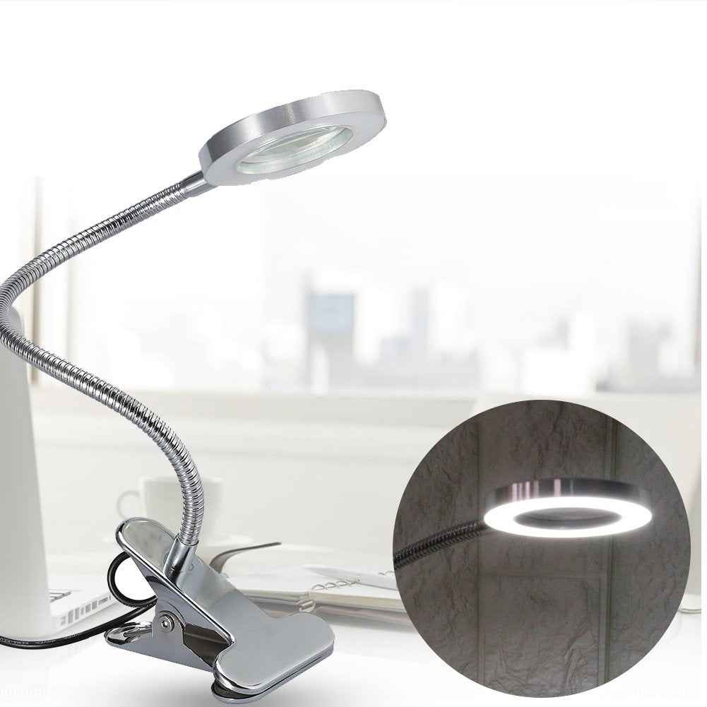 Magnifying Lamp, Portable Clip Permanent Makeup Tattoo Reading 2.5 Times Magnifier Magnifying USB Light Lamp for Makeup Lip Eyebrow Permanent Tattoo Skincare Beauty Reading Working Study