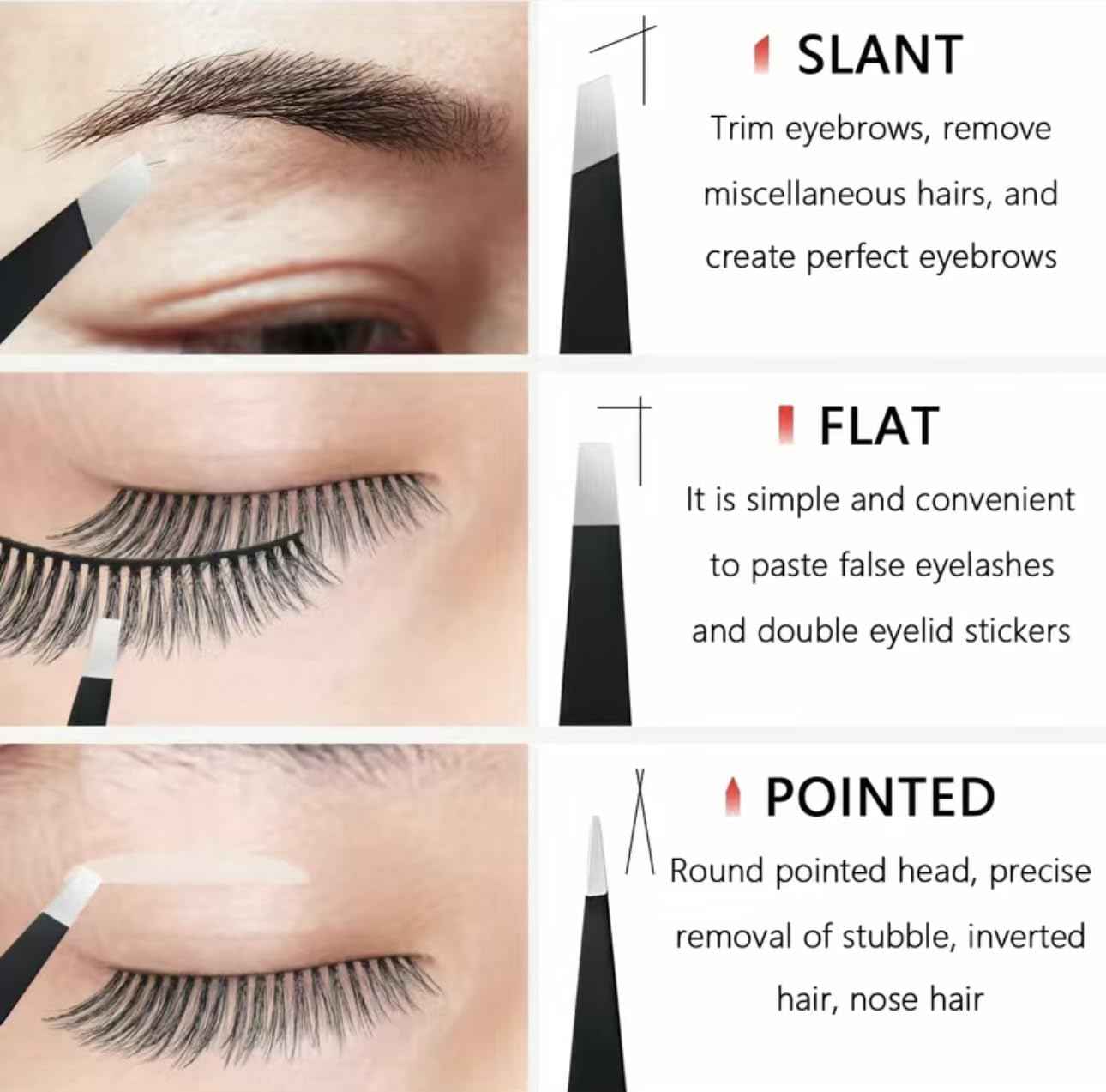 Top Notches Tweezer Set - High Grade Tweezers For Women And Men, Perfect For Eyebrows Facial Hair Ingrown Hair And Splinter Removal