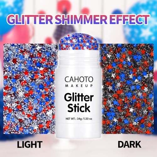 Red White Blue Glitter Stick for Face & Body
