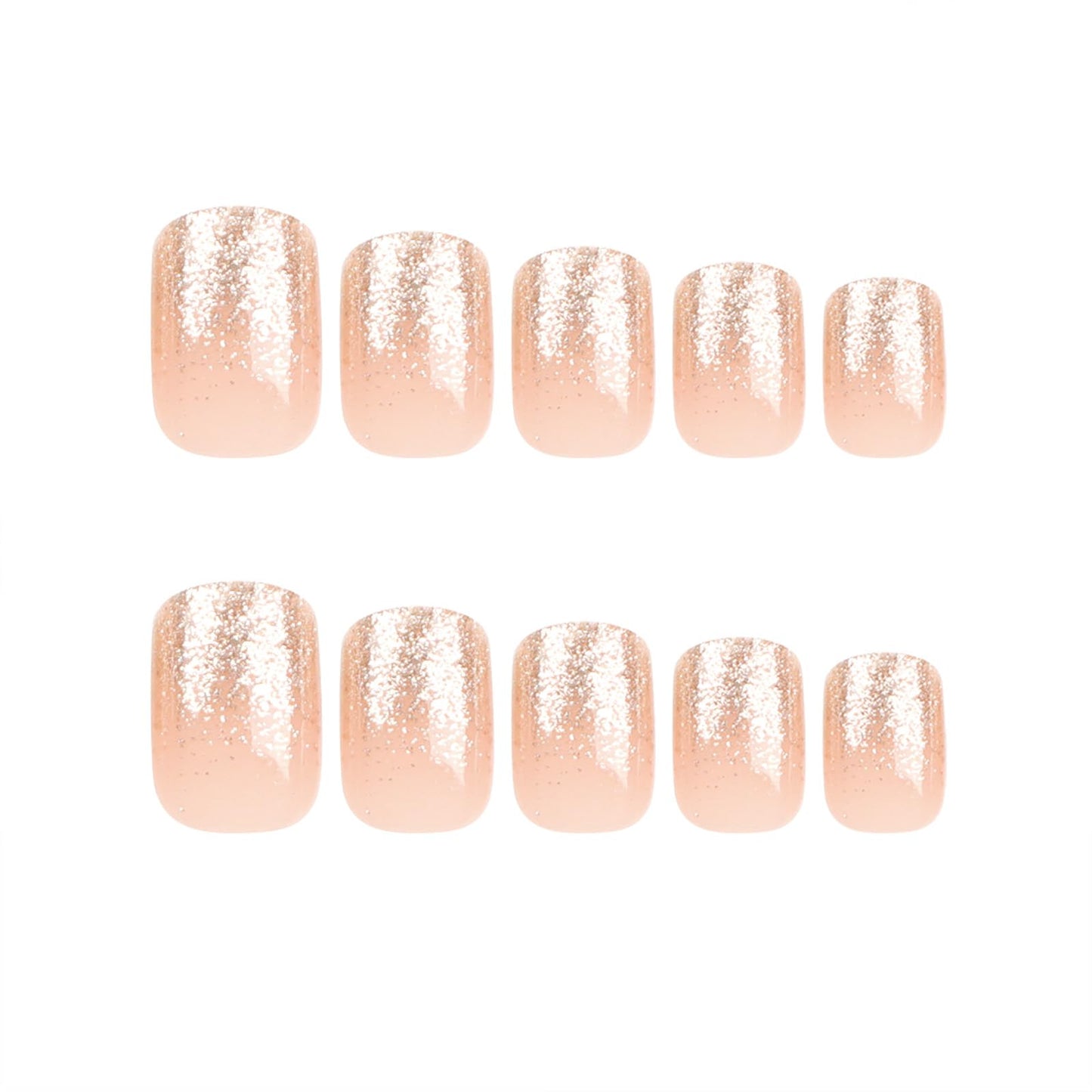 SINHOT Press on Nails Short Square Fake Nails Glitter Nails Shiny False Glue on Nails Squoval Artificial Acrylic Nails 24pcs