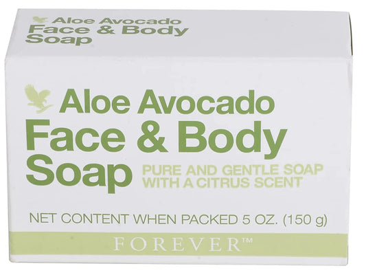 Forever Living - Forever Aloe Avocado Face & Body Soap - Fresh Citrus Scent - Gentle Cleansing for Soft, Supple Skin - Vegan, Gluten-Free - Pack of 1