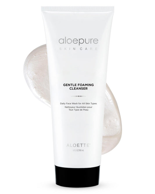 Aloette Gentle Foaming Facial Cleanser - Moisturizing Face Wash for Women & Men - Facewash Skin Cleanser Rejuvenates & Replenishes Natural Moisture, Facial Cleansing for All Skin Types - 6 Fl Oz