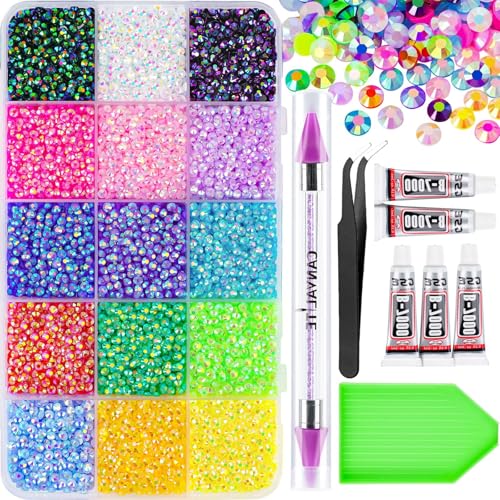 18000 Pcs Multicolor 3mm Resin Rhinestones for Nail Art
