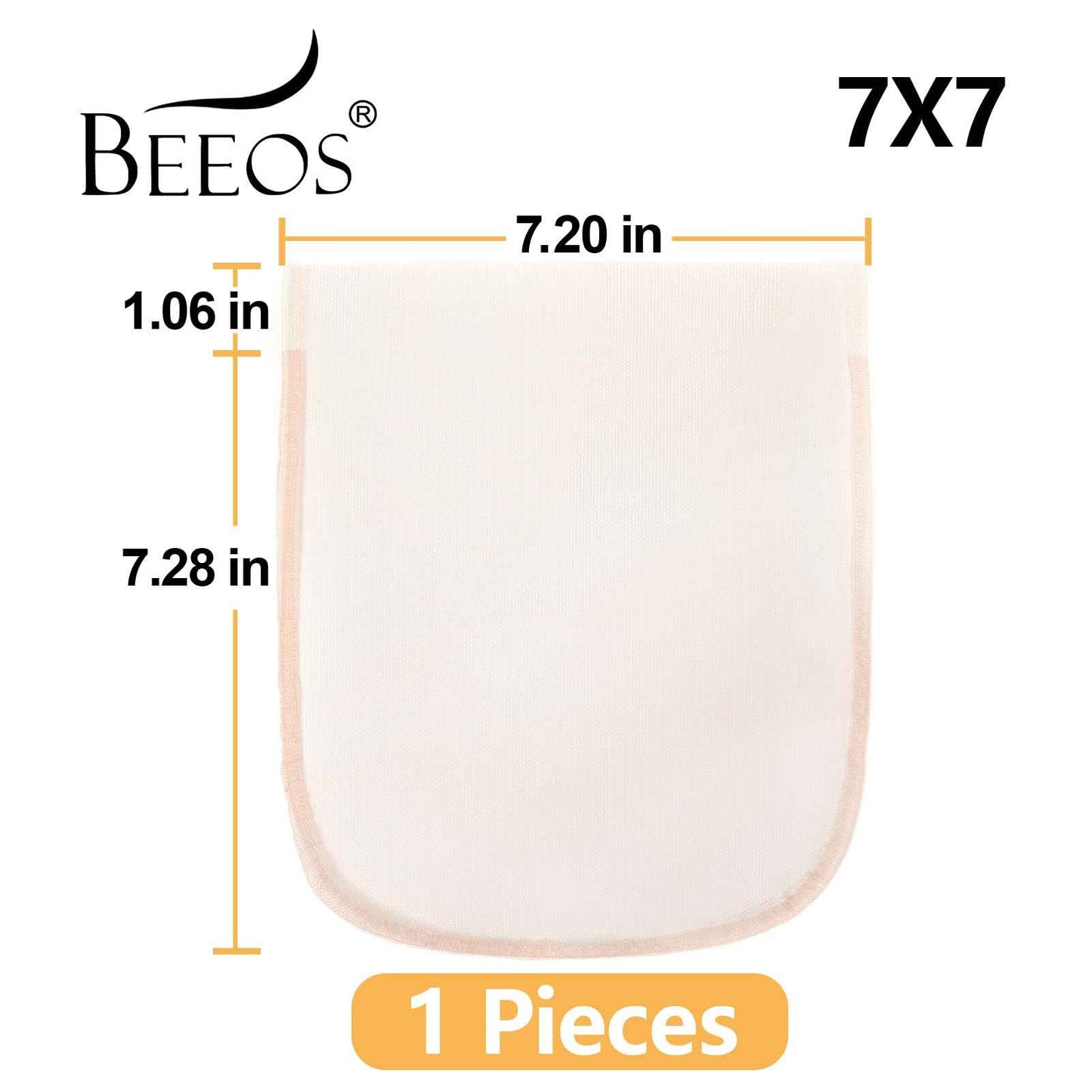 BEEOS 7x7 Skinlike Real HD Lace for Wig Making 1 Pieces, 0.1mm Ultra-thin Swiss Lace Net Base for Making Closure, Wigs Accessories for Repairing Wig Cap