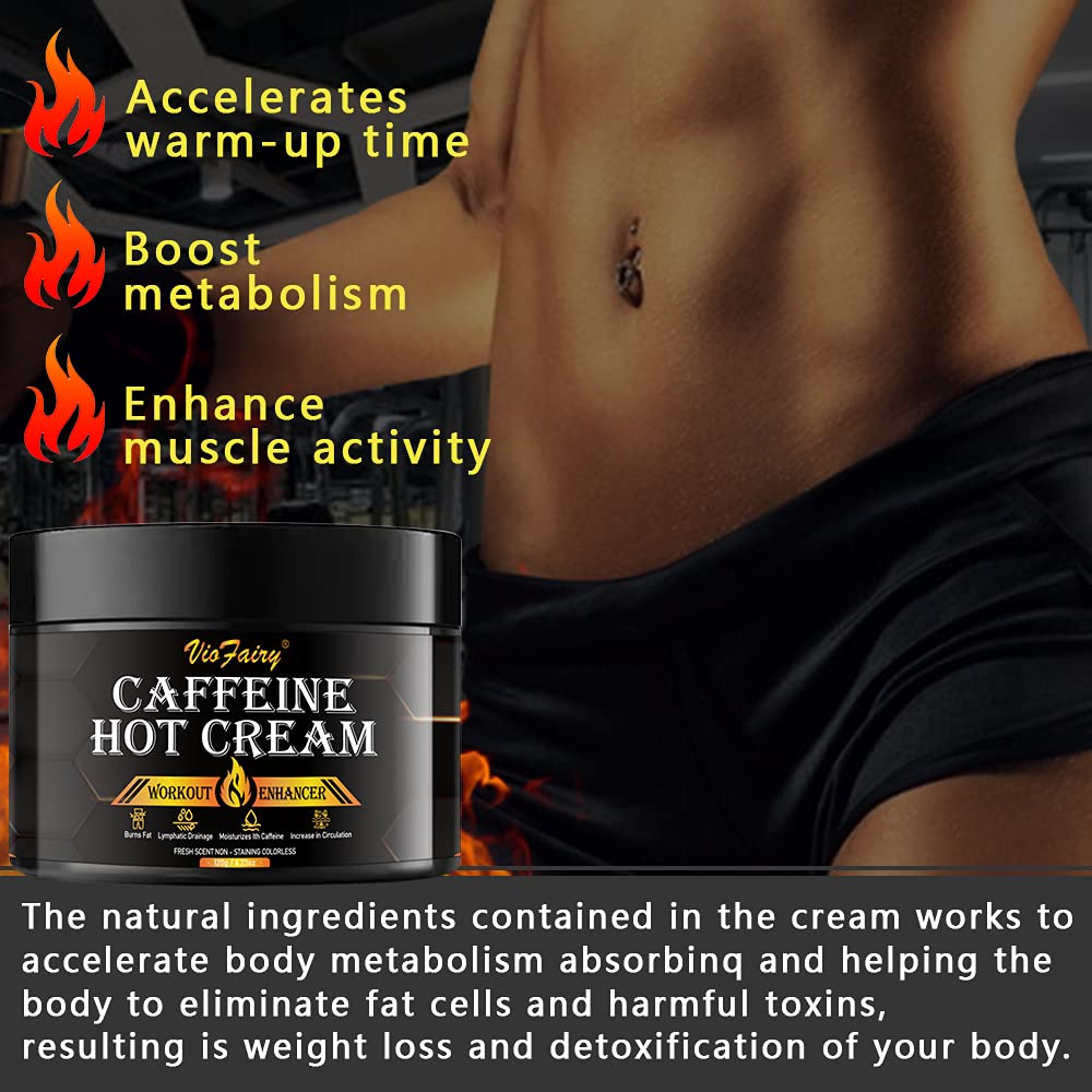 Caffeine Anti Cellulite Hot Cream, Body Sculpting Cellulite Workout Cream for Women & Men , Anti-Cellulite Remover Creams, Natural Sweat Workout Enhancer, Thighs Belly Butt Firming Legs Slimming Cream