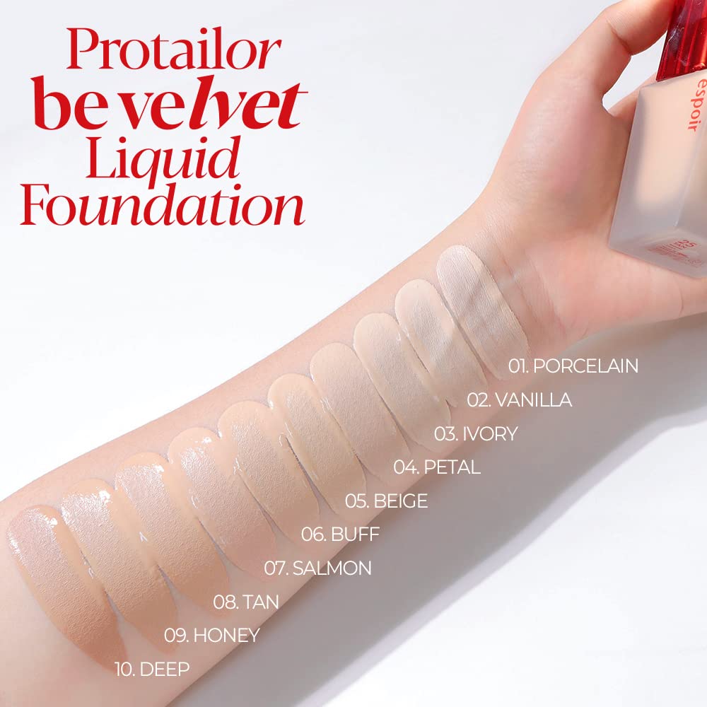 Espoir Pro Tailor Foundation Be Velvet SPF22 PA++ #3 Ivory 1.01 fl oz | Powerful Lastingness Cover | Thin Coverage Improving Skin Texture | Velvety Formula without any Dry Feeling | Korean Makeup