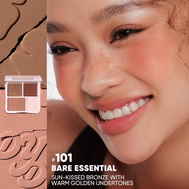 JUDYDOLL 4-in-1 Blush & Highlighter Palette - Creamy Cheek Sculpting