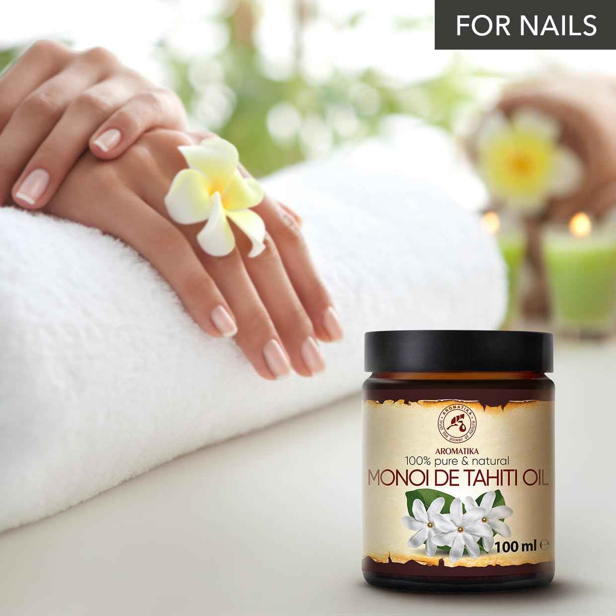 Monoi de Tahiti Carrier Oil 3.4 Fl Oz - Pure Cold Pressed Monoi Base Oil - Cocos Nucifera - Gardenia Tahitensis - Unrefined Carrier Oil for Essential Oils - Face & Body Care - Massage (Pack of 2)